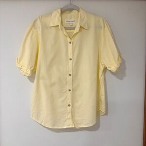 Aritzia Denim Forum The Jane Shirt Cotton Button Down Womens S Yellow Coastal